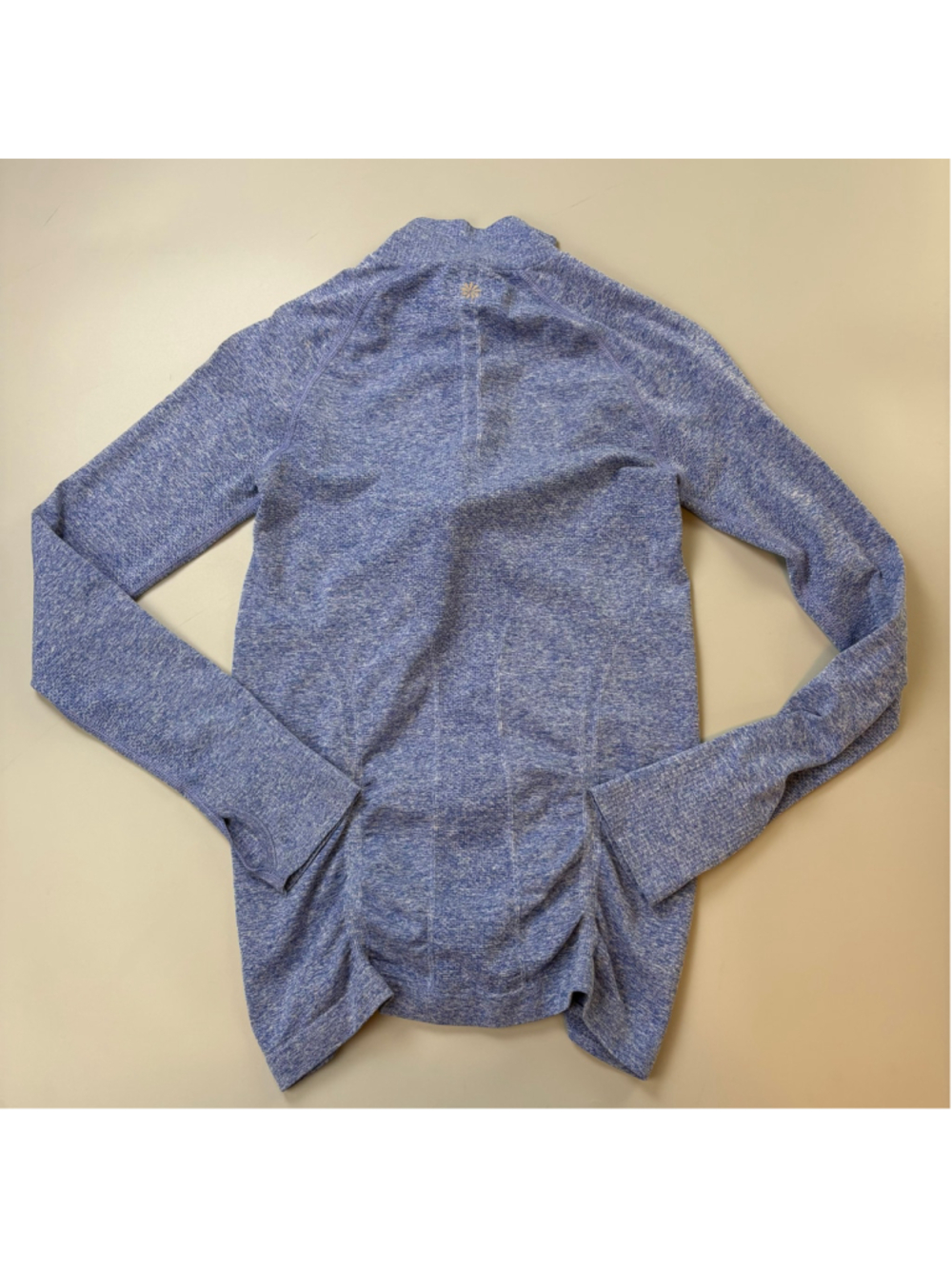 Athleta Top XS Blue White Quarter Zip Long Sleeve Running Athleisure Sporty Mint - Picture 2 of 14